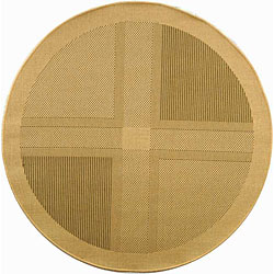 Safavieh Indoor/ Outdoor Lakeview Natural/ Olive Rug (5'3 Round)