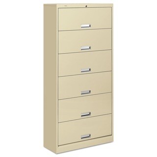 HON 600 Series Putty 6-shelf Double-walled Legal File Cabinet with Receding Doors