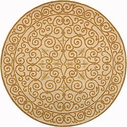 Safavieh Hand-hooked Iron Gate Ivory/ Gold Wool Rug (4' Round)