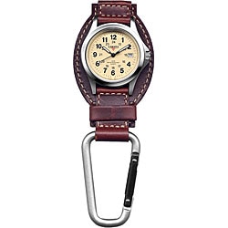 Dakota Men's Brown Leather Hanger Carabiner Watch