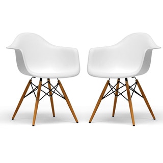 Retro-classic White Accent Chairs (Set of 2)