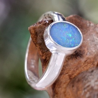 Opal 'Intensity' Solitaire Ring (Indonesia)