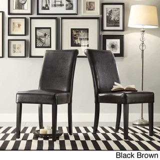TRIBECCA HOME Dorian Faux Leather Upholstered Dining Chair (Set of 2)