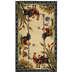 Safavieh Hand-hooked Roosters Ivory Wool Rug (2'9 x 4'9)