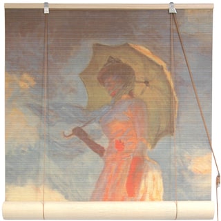 Handmade Monet's 'Girl With a Parasol' 48-inch Bamboo Blind (China)