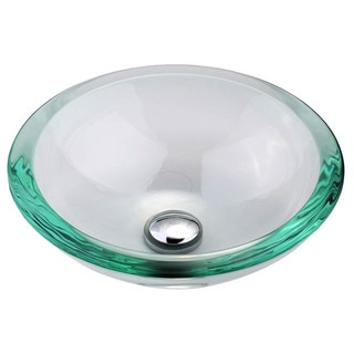 Kraus Scuare Clear Aquamarine Glass Vessel Sink with 34-mm Edge