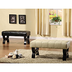 Tufted Bicast Leather 36-inch Bench