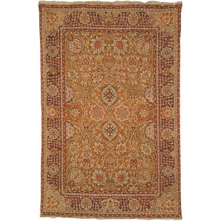 Heirloom Hand-knotted Kashan Gold Wool Rug (9' x 12')
