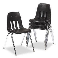Virco 9000 Series Black/Chrome Plastic Stack Chair (Case of 4)