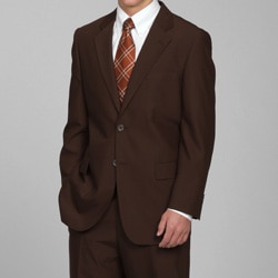 Men's Solid Brown Two-button Suit
