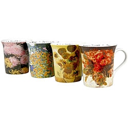 Konitz 'Les Fleurs Chez' 12-ounce Assorted Design Mugs (Set of 4)