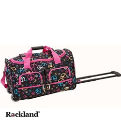 Rockland Deluxe Peace 22-inch Carry On Rolling Duffel Bag