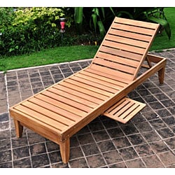 Deluxe Teak Chaise Lounge with Tray