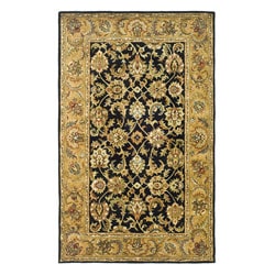 Safavieh Handmade Classic Black/ Gold Wool Rug (4' x 6')