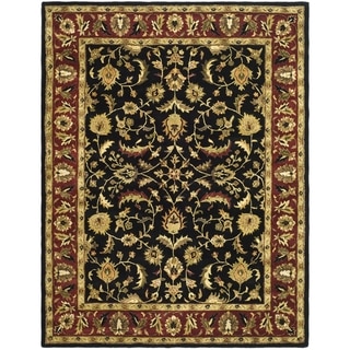 Safavieh Handmade Heritage Timeless Traditional Black/ Red Wool Rug (6' x 9')