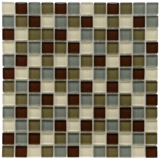 SomerTile 12x12-in Reflections Square 1-in Canopy Glass Mosaic Tile (Pack of 10)