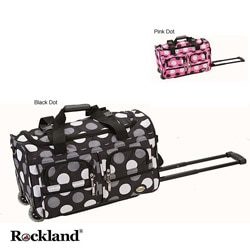 Rockland 22-inch Polka Dot Carry On Rolling Upright Duffel Bag