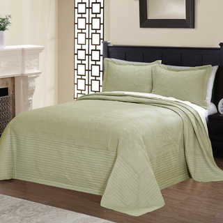 Vibrant Solid-colored Cotton Quilted French Tile Bedspread