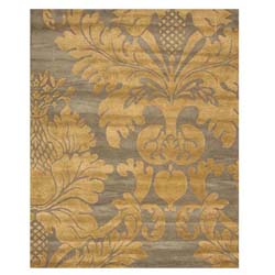 Hand-tufted Wool Blue Transitional Floral Hand-'Avalon' Blue/ Gold Rug (5' x 8')