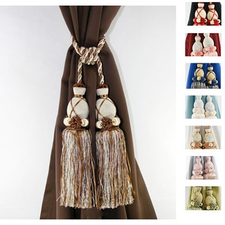 Aurora Home Knitted Duel-head Curtain Tassel Tie-backs (Set of 2)