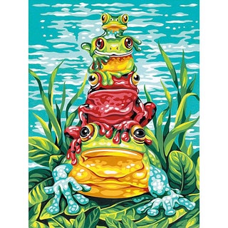 Dimensions 'Frog Pile-up' Paint By Number Kit (9 x 12)