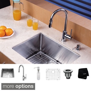 Kraus Kitchen Combo Set 23-inch Stainless Steel Undermount Sink with Faucet