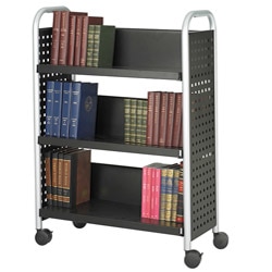 Safco Scoot Single Sided 3-Shelf Book Cart