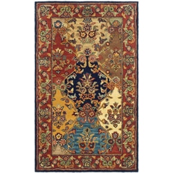 Safavieh Handmade Heritage Timeless Traditional Multicolor/ Burgundy Wool Rug (4' x 6')