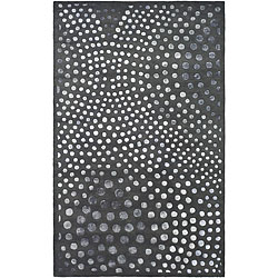 Safavieh Handmade Soho Abstract Wave Dark Grey Wool Rug (7' 6 x 9' 6)