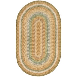 Safavieh Handwoven Country Living Reversible Tan Braided Oval Rug (5' x 8')