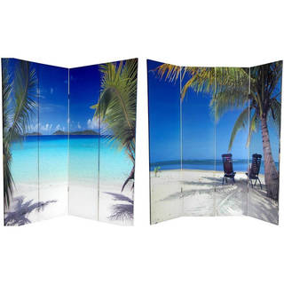 Handmade Canvas Double-sided 6-foot Ocean Room Divider (China)