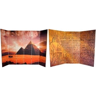 Canvas Double-sided 6-foot Egyptian Pyramid Room Divider (China)