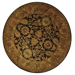 Safavieh Handmade Classic Regal Dark Plum/ Gold Wool Rug (6' Round)