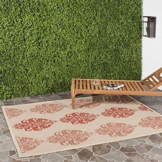 Safavieh Indoor/ Outdoor St. Martin Natural/ Red Rug (8' 11 x 12' RECTANGLE)