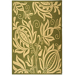 Safavieh Indoor/ Outdoor Andros Olive/ Natural Rug (9' x 12')