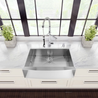 VIGO All-In-One 36 Camden Stainless Steel Farmhouse Kitchen Sink Set With Zurich Faucet In Chrome