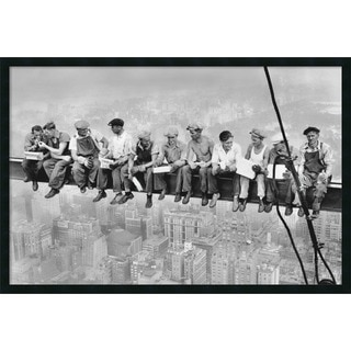Charles C. Ebbets 'Lunch on a Skyscraper, 1932' Framed Art Print with Gel Coated Finish