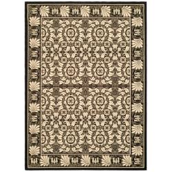 Safavieh Indoor/Outdoor Traditional-Pattern Black/Sand Rug (8' x 11')