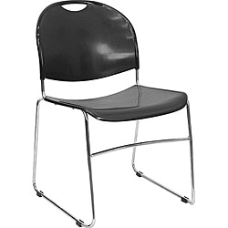 Plastic Stack Chair with Chrome Sled Base