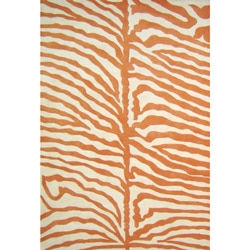Alliyah Handmade Orange New Zealand Blend Wool Rug (6' Square)