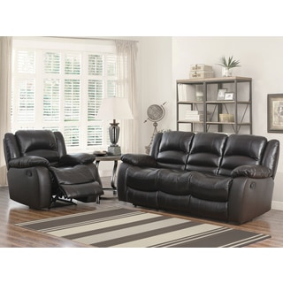 ABBYSON LIVING Brownstone Premium Top-grain Leather Reclining Sofa and Armchair Set