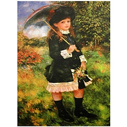 Handmade Renoir 'Young Girl with Parasol' Canvas Wall Art (China)