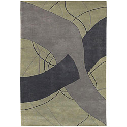 Hand-Tufted Mandara Gray Wool Rug (5' x 7'6")Hand-Tufted Mandara Gray 100 Percent Wool Rug (5' x 7'6")