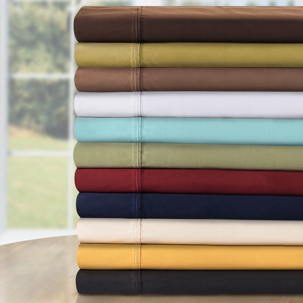 Miranda Haus Cotton 530-Thread Count Deep Pocket Solid Sheet Set