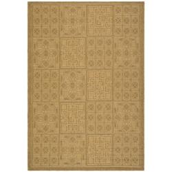 Safavieh Indoor/Outdoor Gold/Natural Geometric Pattern Rug (5'3 x 7'7)