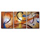 'Happiness Abstract' Hand Painted Gallery Wrapped Canvas Art Set