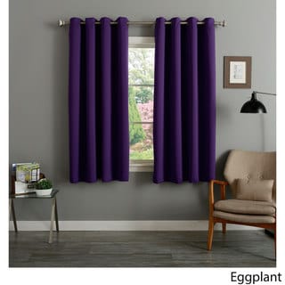 Aurora Home Grommet Top Thermal Insulated Blackout 64-inch Curtain Panel Pair