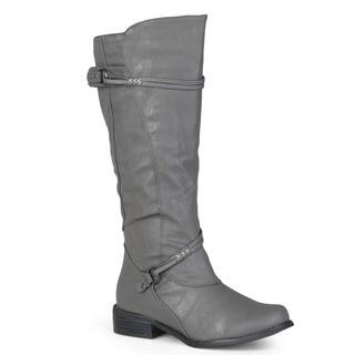 Journee Collection Women's 'Harley' Regular and Wide-calf Ankle-strap Buckle Knee-high Riding Boot