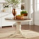 Mackenzie Country Style Two-tone Round Scroll Back Dining Set by iNSPIRE Q Classic - Thumbnail 2