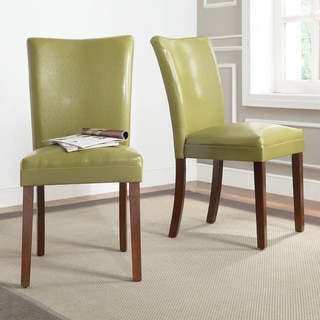 TRIBECCA HOME Estonia Olive Green Upholstered Dining Chairs (Set of 2)